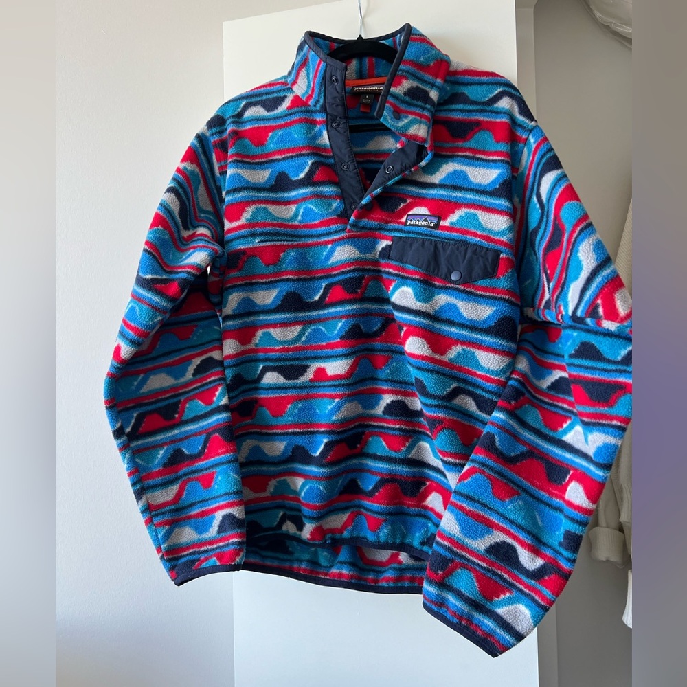 Patagonia Synchilla Aztec Snap Fleece in Blue Delta Waves